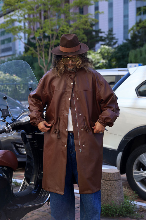 ByTheRCasual Leather Fishtail Parka