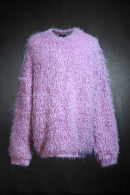 ByTheR X Rolling Quartz Soft Fur Knit Top Pink z