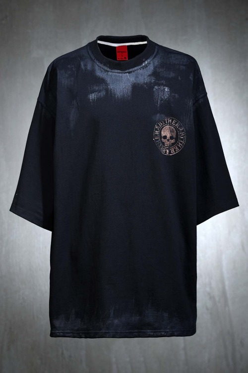 ByTheR Logo Bleach Shadow Painting Short Sleeve T-Shirt Black
