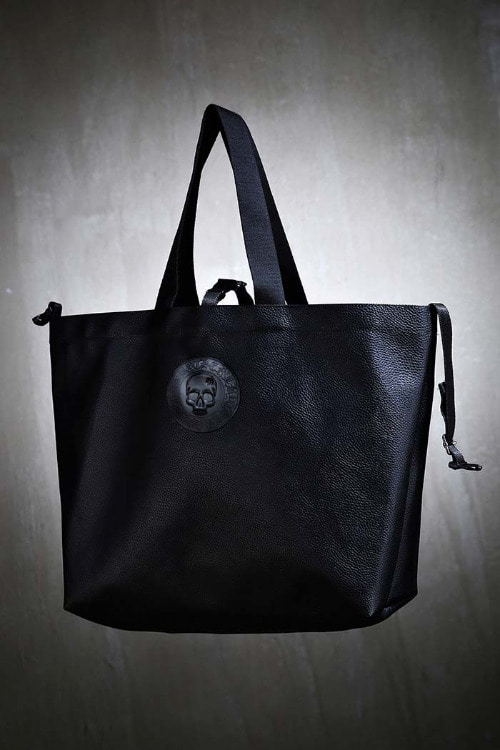 ByTheR Skull Logo Big Leather Buckle Shoulder Bag