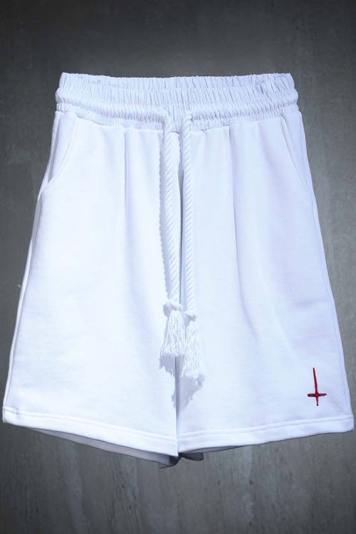ByTheRProjectR Red Cross Painting Shorts White