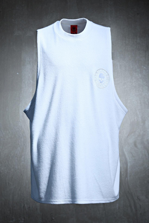 ByTheRByTheR Logo Embroidered Towel Loose Fit Tank Top White