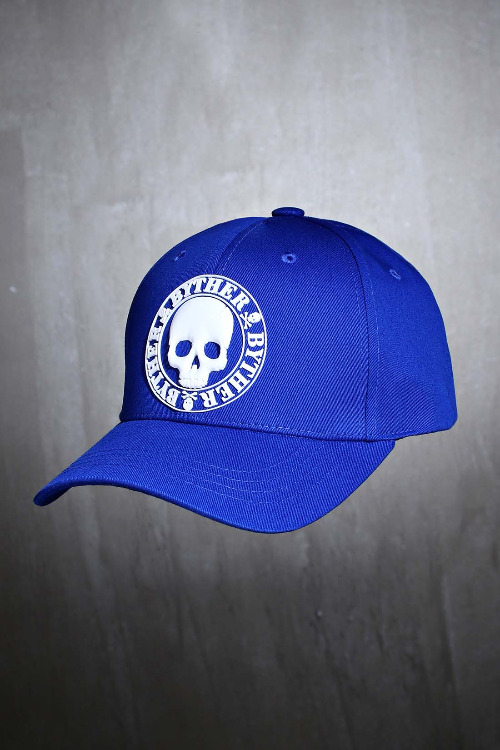 ByTheR Skull Logo Patch Cotton Ball Cap Blue