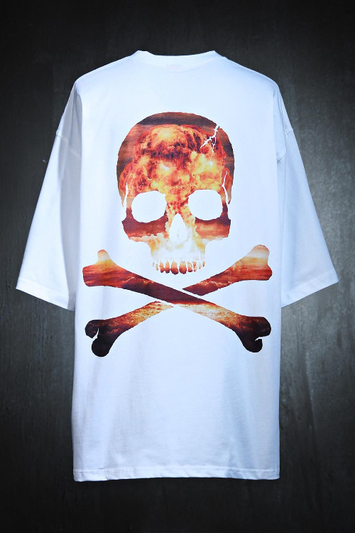 ByTheR Nuclear Skull Loose Fit Short Sleeve T-Shirt White