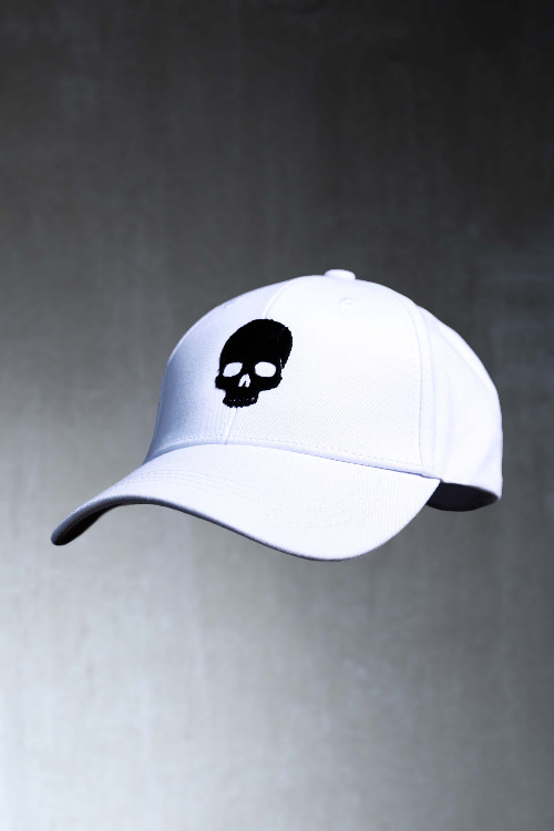 ByTheR Skull Embroidery Hard Ball Cap White