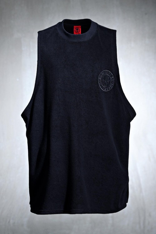 ByTheR Logo Embroidered Towel Loose Fit Tank Top Black