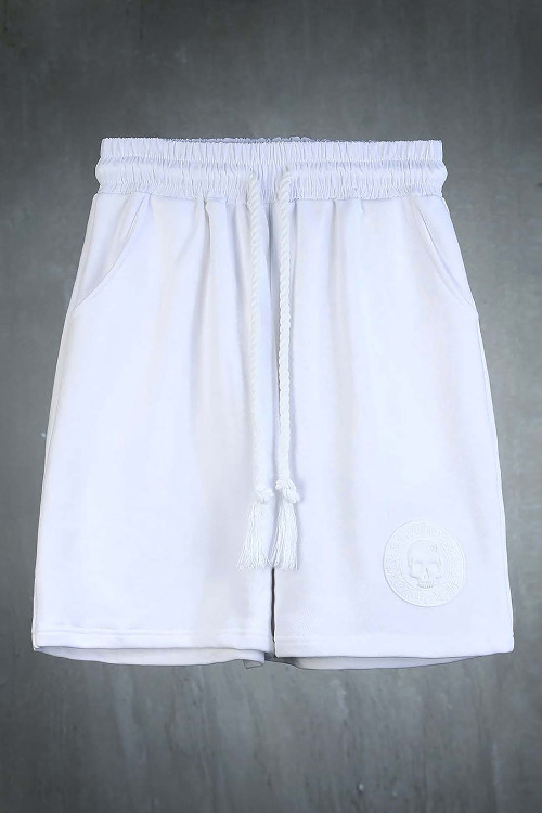ByTheRByTheR Skull Louver Patch Rope Shorts White