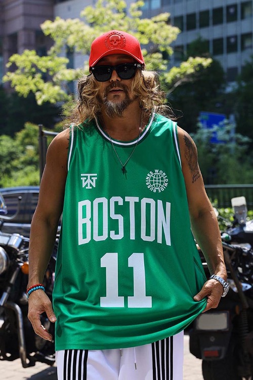 Boston color matching loose fit jersey tank top