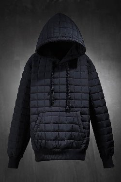 ByTheRByTheR quilted padded hoodie black