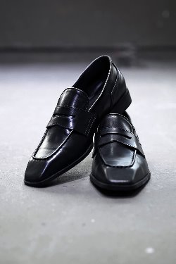 ByTheRSlip square-toe cowhide penny loafers