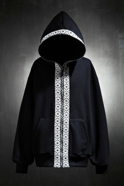 ByTheRMukha ethnic band loose fit pull-up hooded zip-up