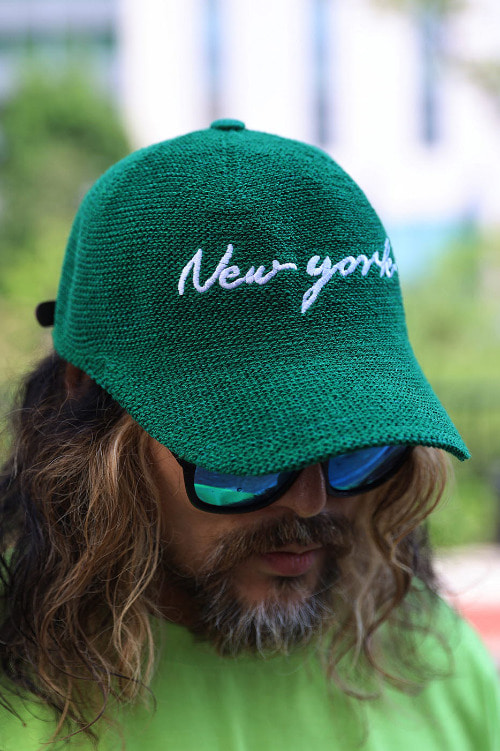 ByTheRNew York embroidered linen knit ball cap