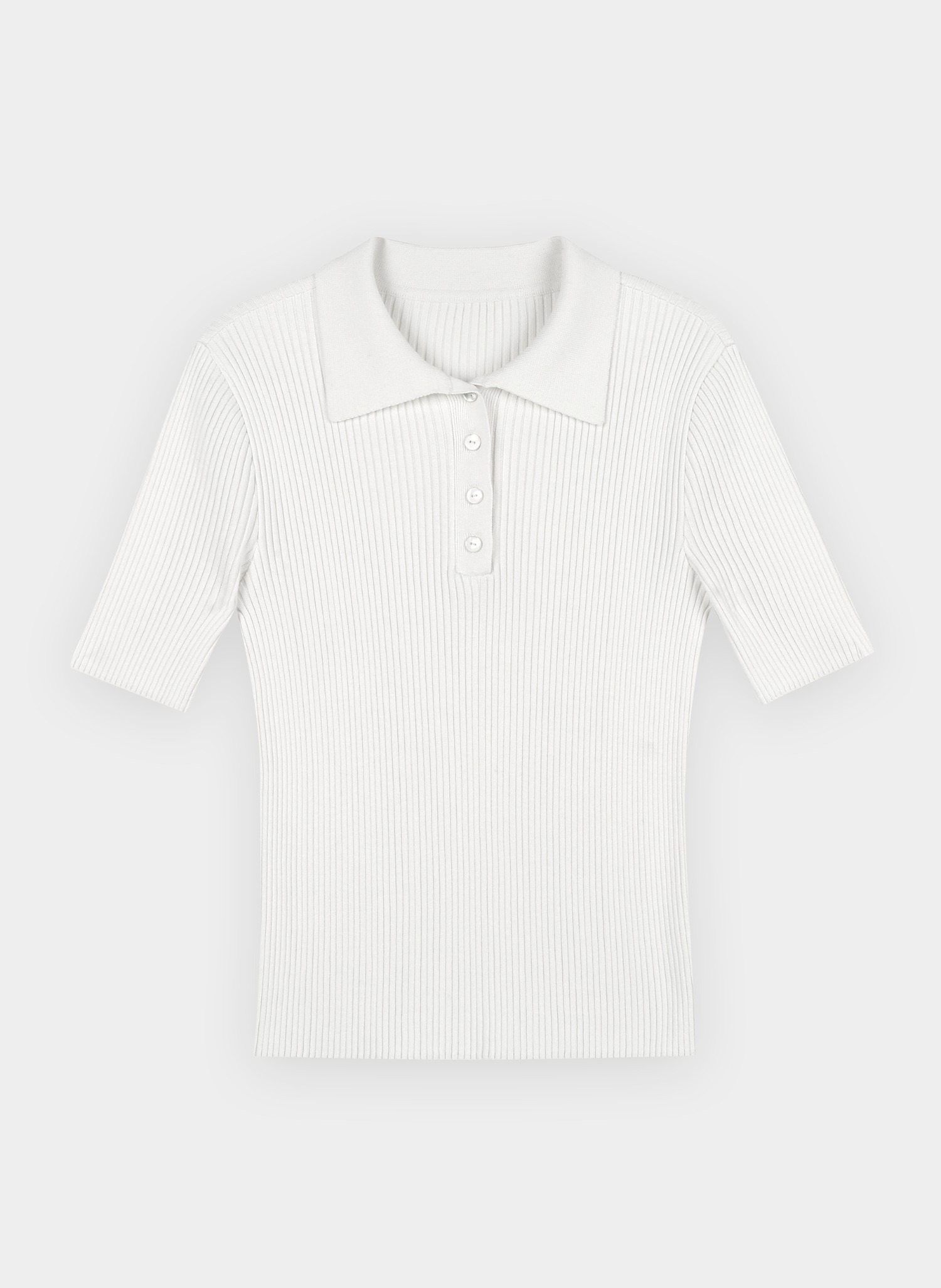 Modal-Blend Half Sleeve Knit White