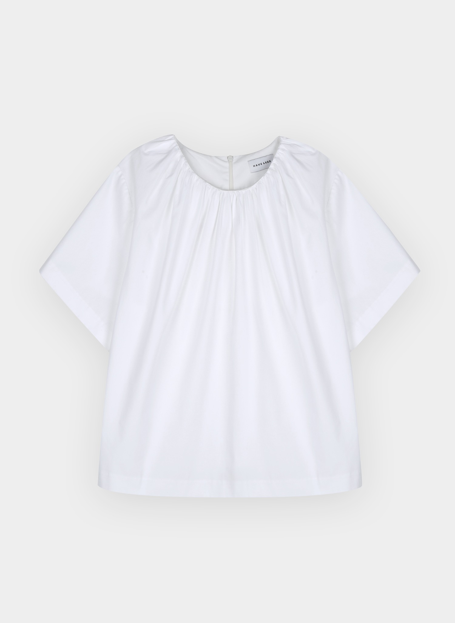 Draped cotton blouse white