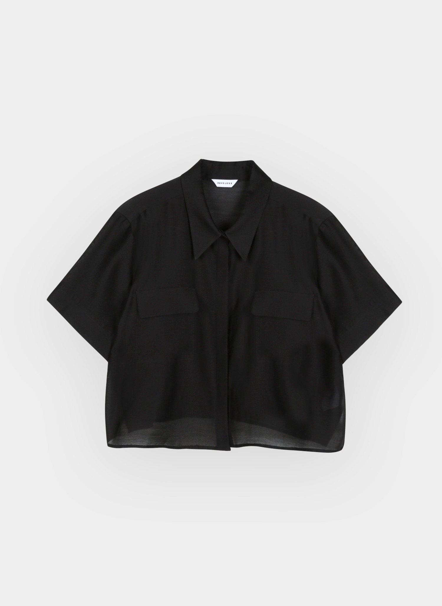 Sheer Short Sleeve Shirt Black