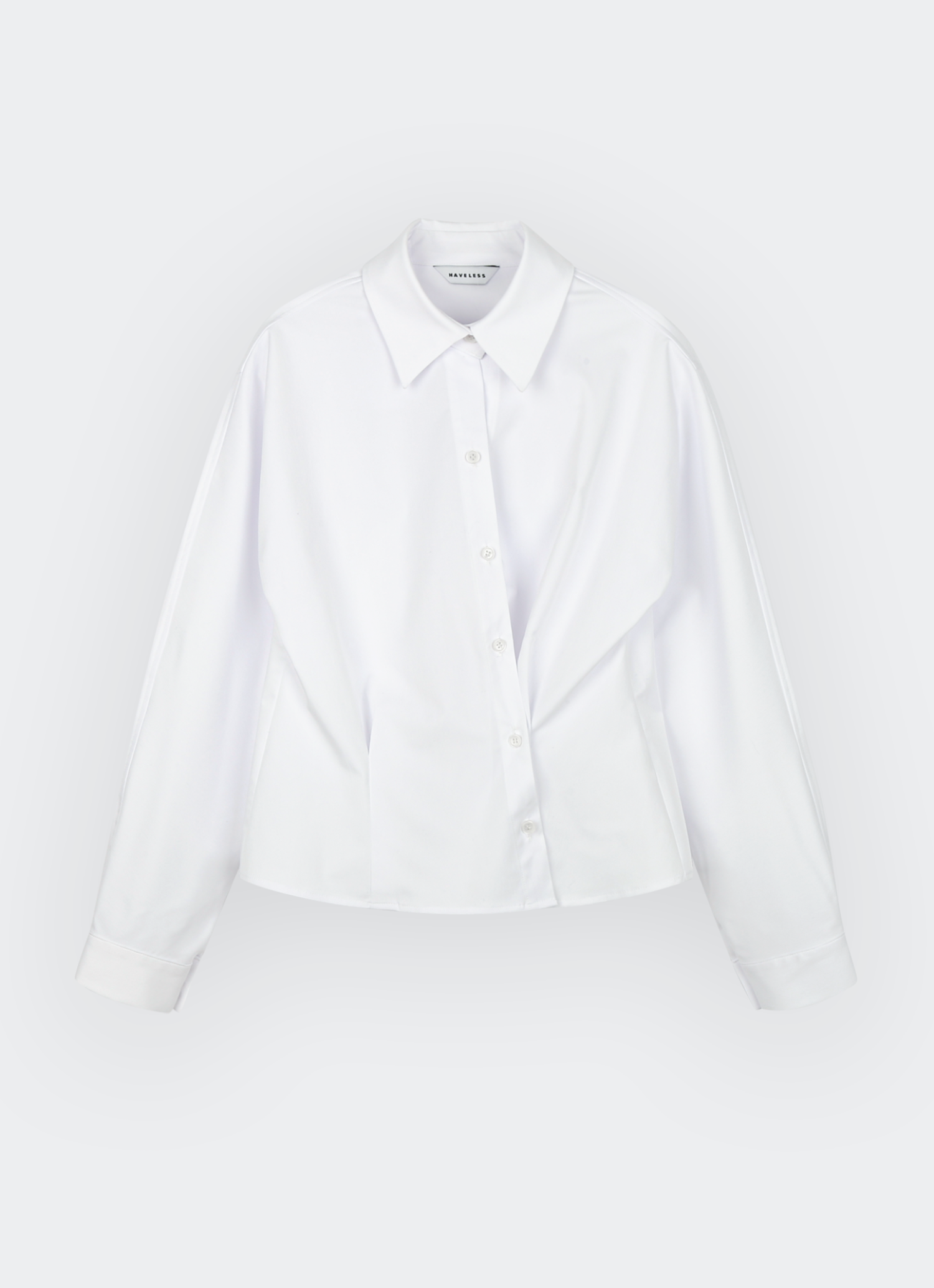 Waist Button Cropped Shirt White