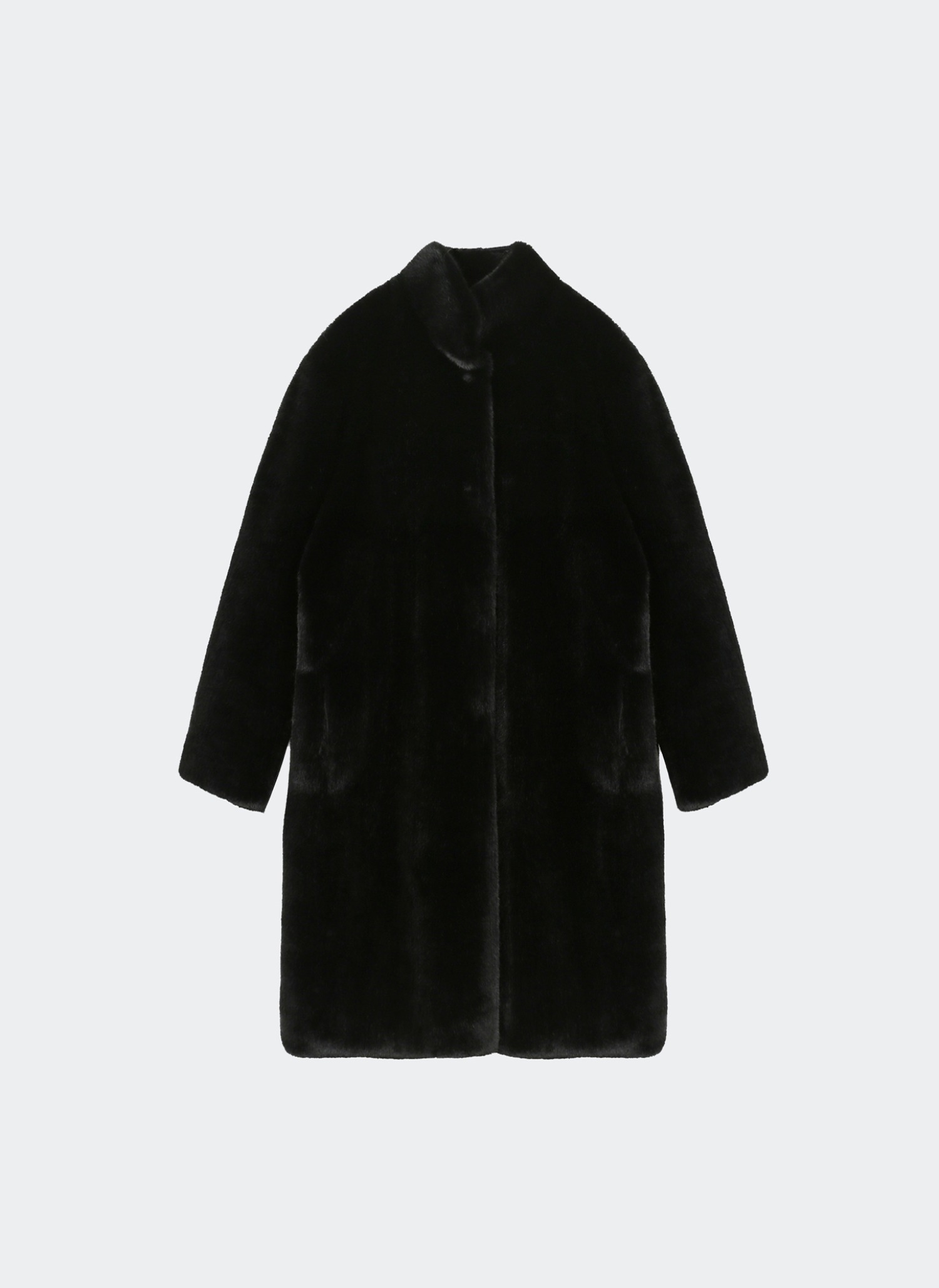 Belle Eco Fur Coat Black