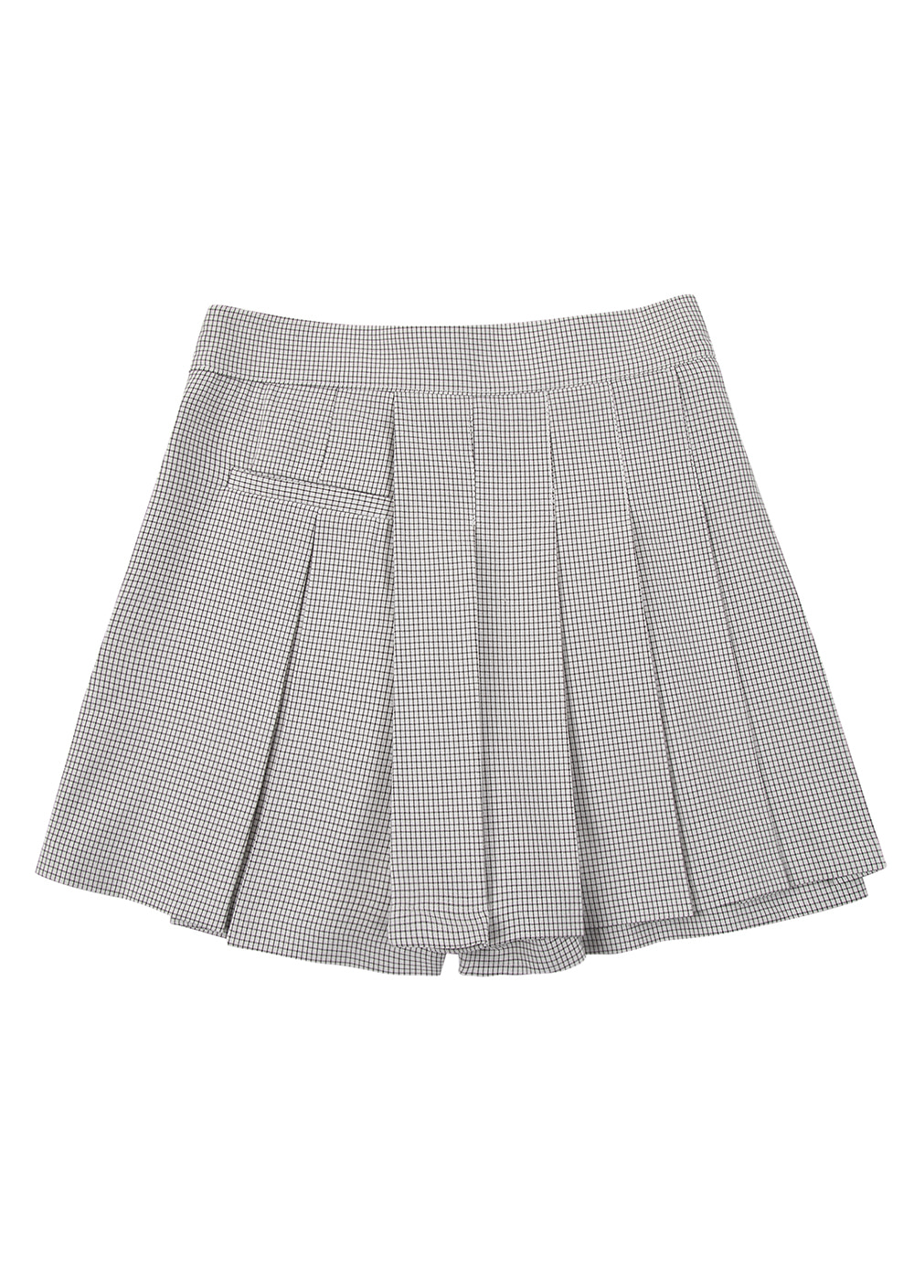 Windowpane Check Pleats Pants Skirt WH