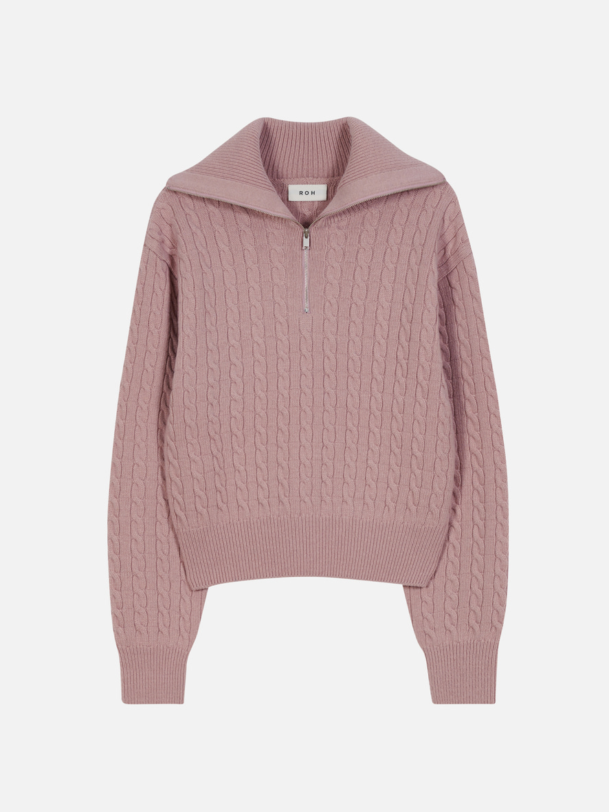 Half zip-up Sweater Deep pink,로서울