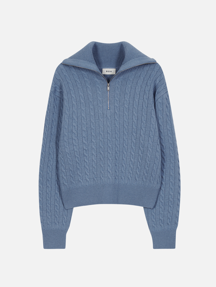 Half zip-up sweater Deep blue,로서울