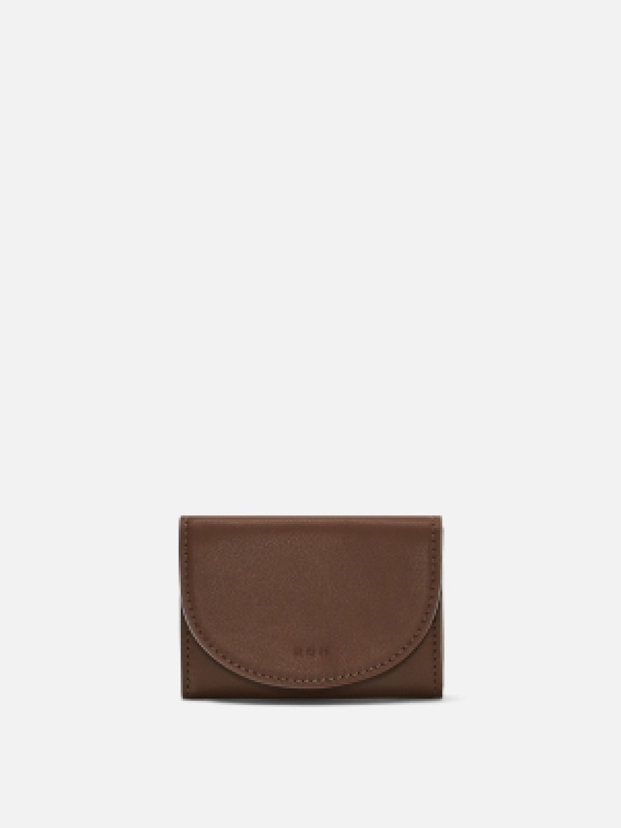Round card wallet Cinnamon brown,로서울