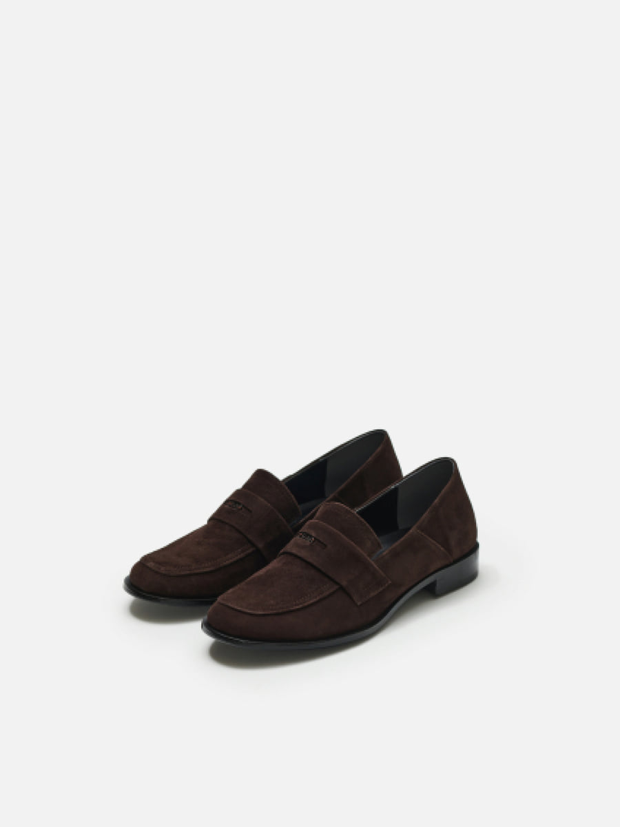 Soffy penny loafer Suede Brownie brown,로서울