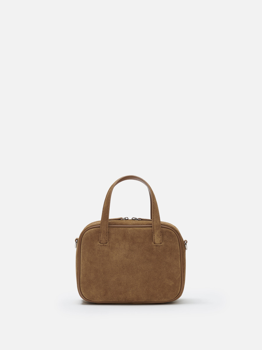 Tin square mini tote bag Suede beige,로서울