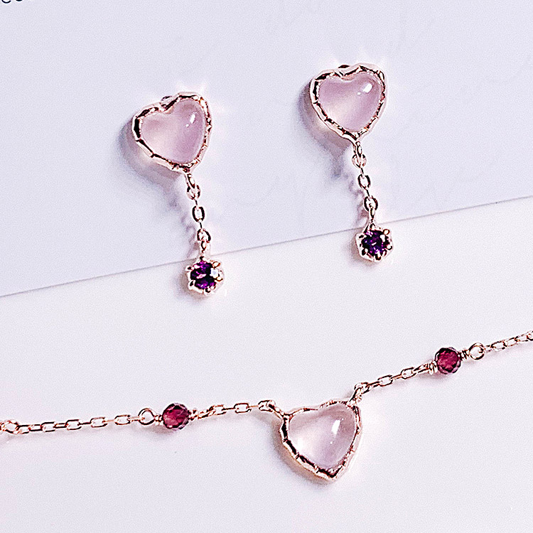 [Silver 925/PINK] Love Adagio Earring