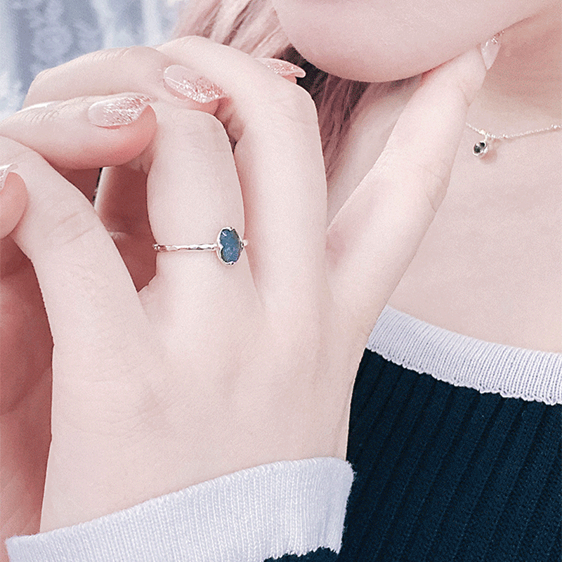 [Silver 925] Labradorite Shield Ring
