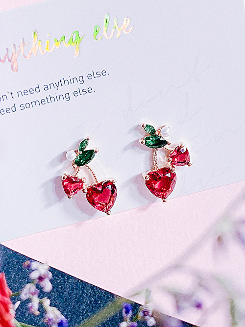 Ruby Cherry Earring