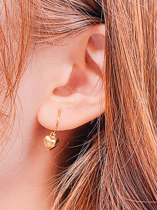 [Silver 925] Mini Heart Chubby Earring