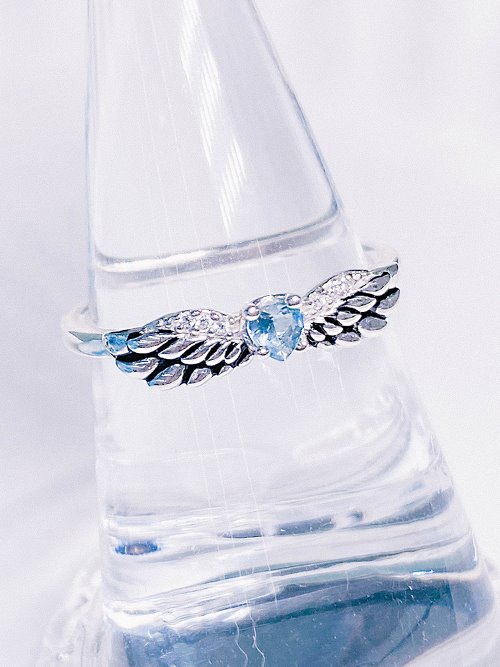 [Silver 925] 날개 잃은 천사 Blue Topaz Ring
