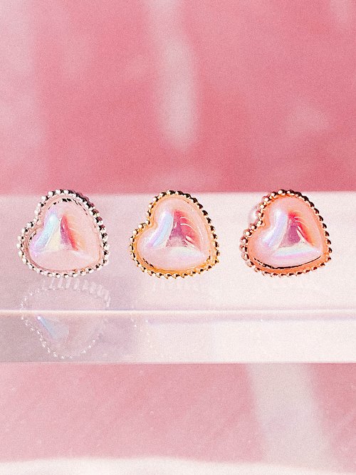 [AB-PINK] Pure Heart Piercing/Earring