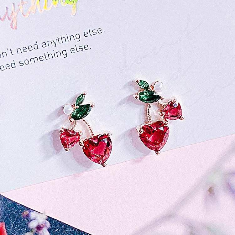 Ruby Cherry Earring