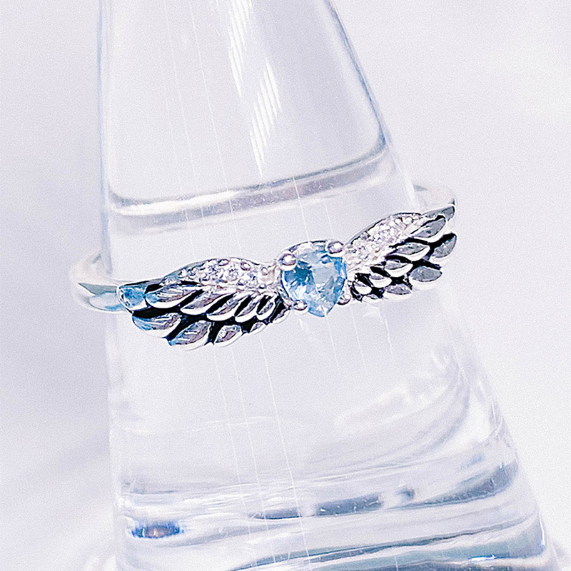 [Silver 925] Angel without wings Blue Topaz Ring