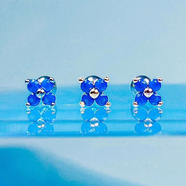 [BLUE] Peony Piercing/Earring