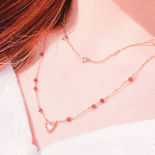[Silver 925/PINK] Love Adagio Necklace