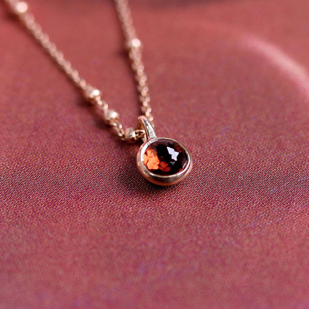 [Silver 925] Garnet Daily Necklace