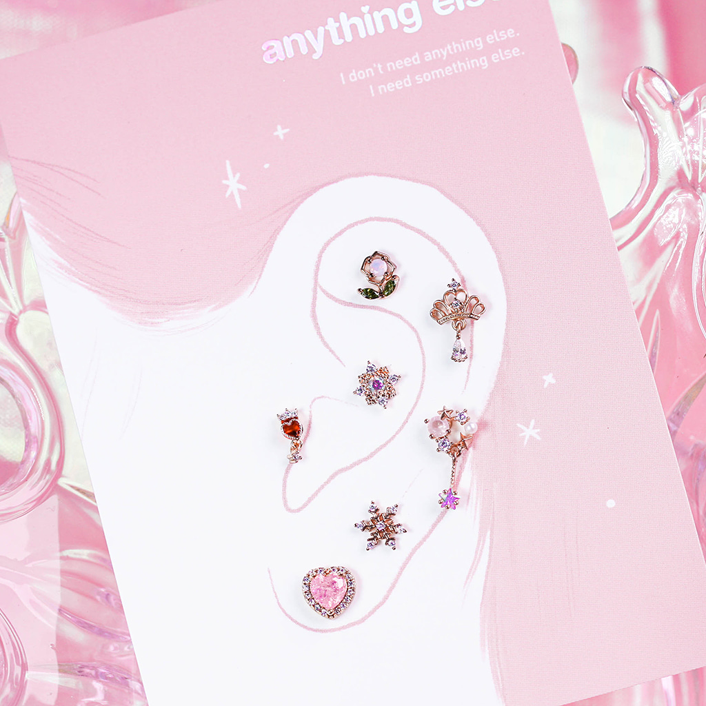 Pink Fantasy Blusher  Piercing/Earring SET