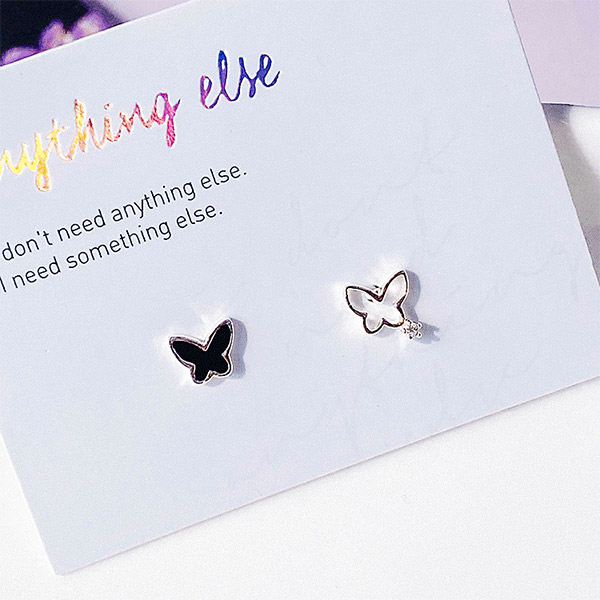 [Silver 925] Dark Butterfly Earring