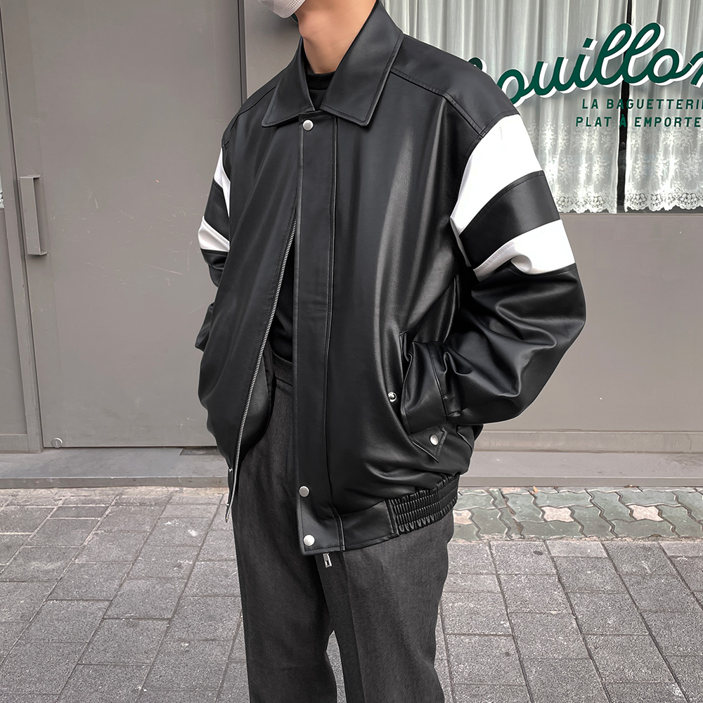 Asclo Varsity Leather Jacket (2 colors)