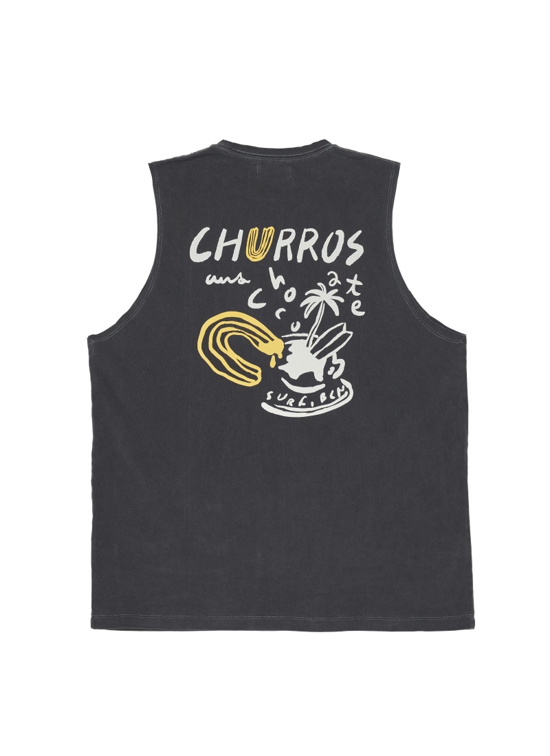 [Sleeveless-shirt] Churros - Charcoal