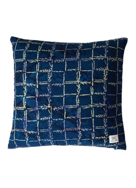 [Hand Dyed Cushion Cover] Reef Check - Navy
