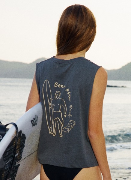 [Sleeveless-shirt] Beer after surf - Charcoal_s