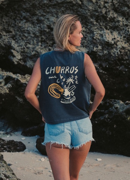 [Sleeveless-shirt] Churros - Charcoal_s