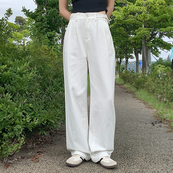 21万枚突破!👍ウエスト調節可能/ワイドパンツ] ツーストラップワイド