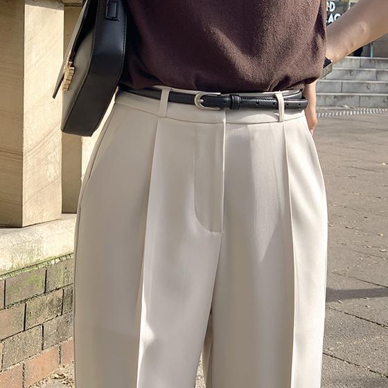 スラックス ストレートパンツ Khaki 34 Williamsburg&Co スラックスパンツ ハイウエスト ストレートパンツ[品番