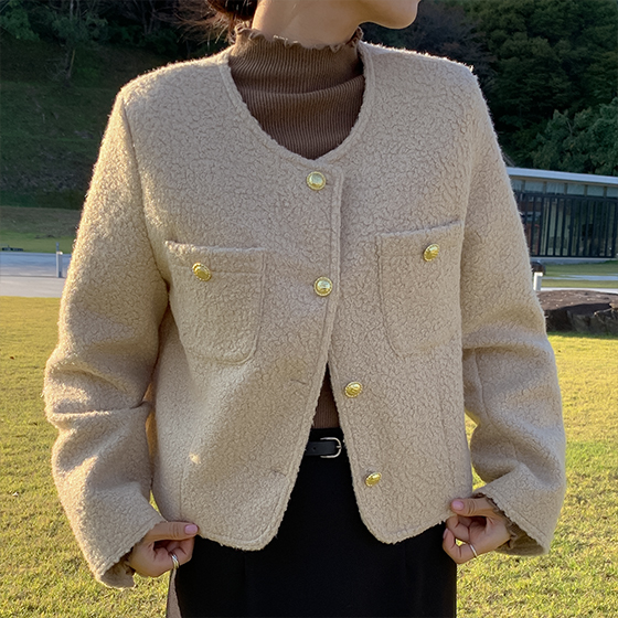 🔥ツイードジャケット] クラシックブークレツイードジャケット（冬