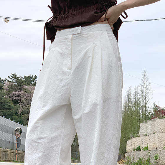 テンセルナイロン💙真夏用スラックス] アイステンセルツーピンタック