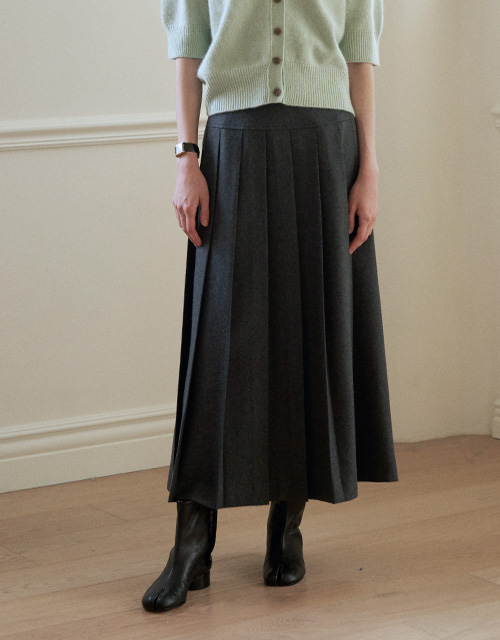 wide pleats wool skirt(원본삭제금지)